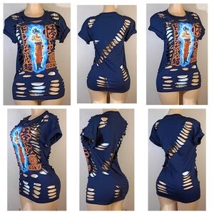 Blue Goku Custom Graphic Short Sleeve Tee